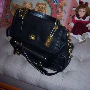 Coach Sydney Black Leather Satchel Bag 14614